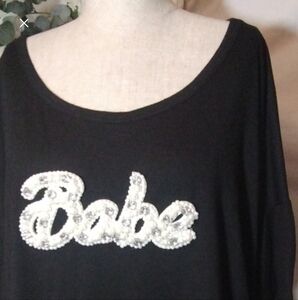 Jessica  Simpson T-shirt, Women, Short Sleeves Jeweled Pearlized Babe Bling, XL